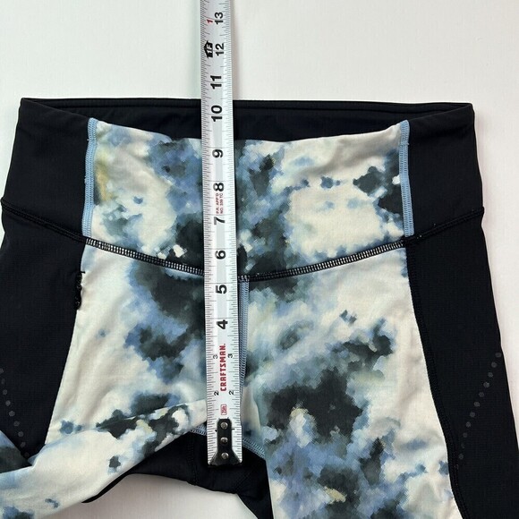 Lululemon leggings Stop At Nothing Crop Black Blooming Pixie Aquamarine size 6 - Picture 7 of 15